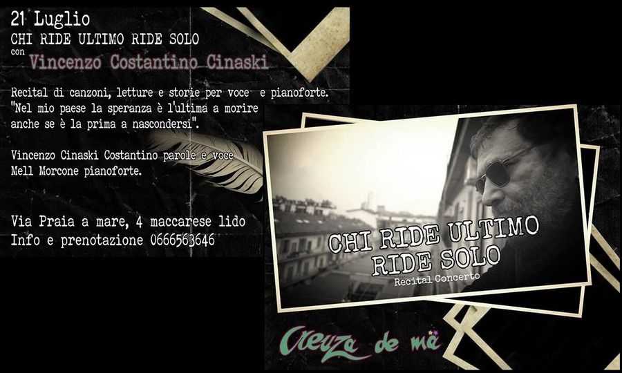 Chi ride ultimo ride solo, oggi a Creuza de ma