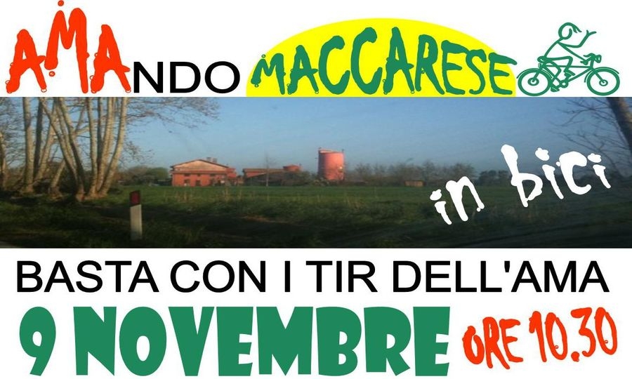 Amando Maccarese in bici, passeggiata contro i Tir