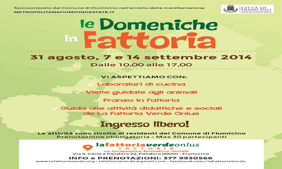 Domenica 7 settembre con gli animali in Fattoria