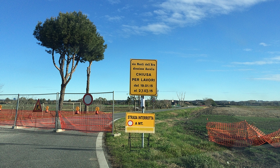 Via Monti dell’Ara, stop al traffico fino al 27 marzo