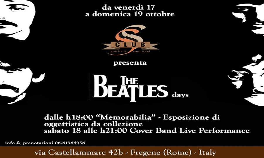 S club, The Beatles Days dal 17 al 19 ottobre