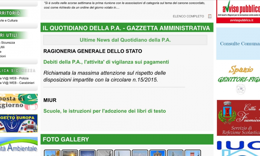 Gazzetta Amministrativa su sito del Comune