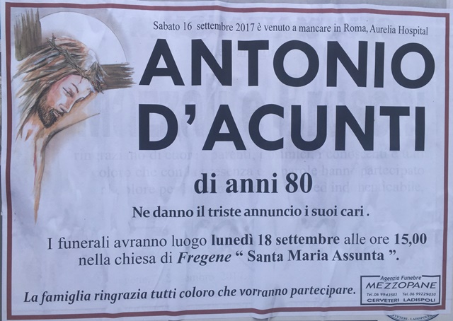 D'acunti antonio epigrafe