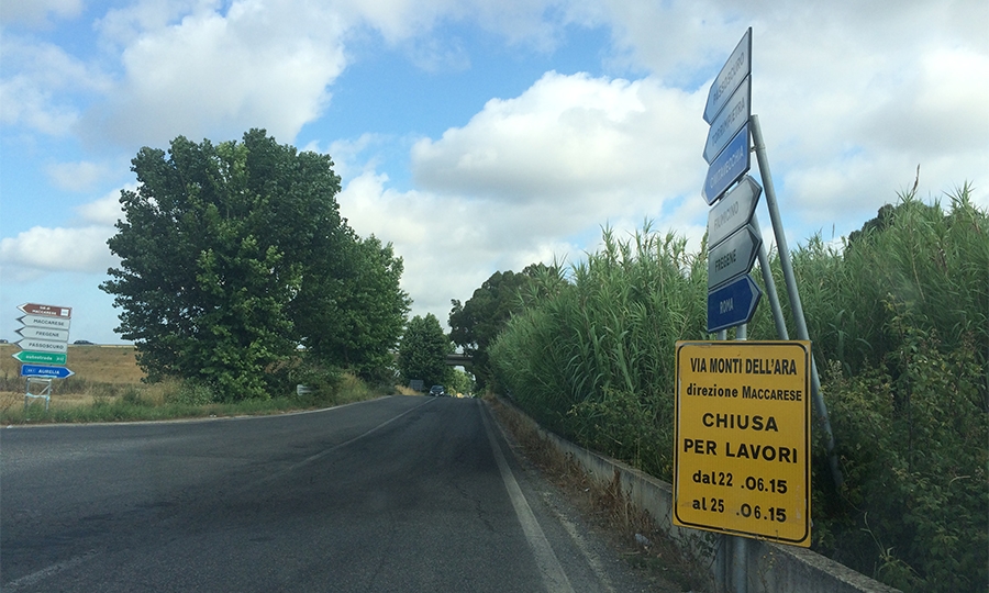 Maccarese, via Monti dell’Ara chiusa fino al 25 giugno