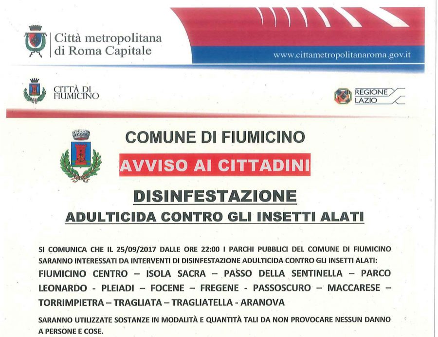 avviso disinfestazione