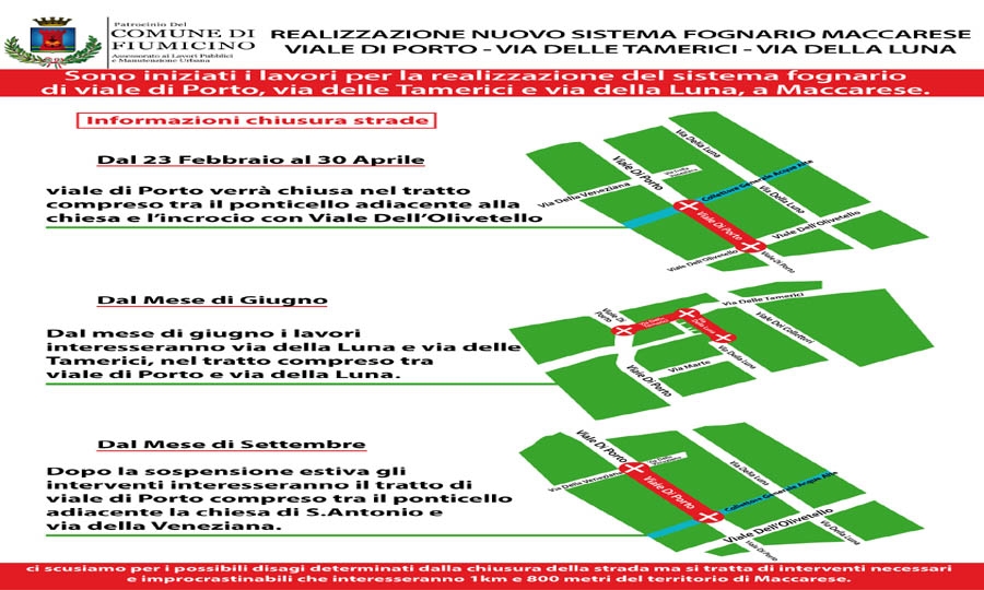 Fogne, da lunedì chiusa viale di Porto